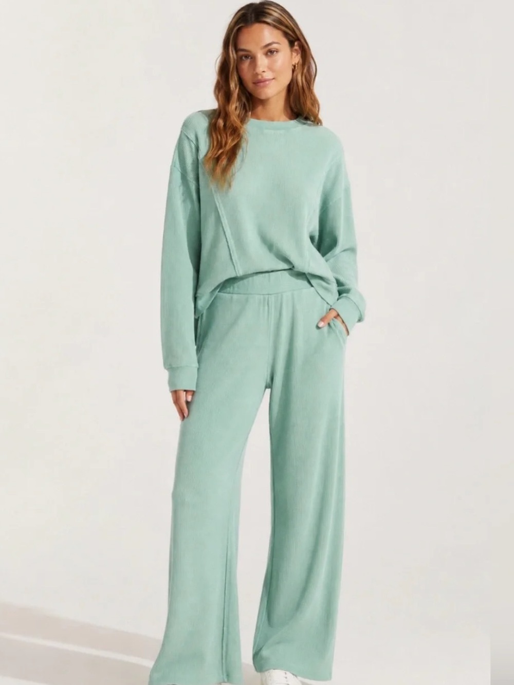 SUNDRY waffle cotton lounge set M